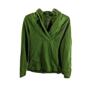 L. L. Bean Sweatshirt Top Womens Size S Small Pullover Cowl Neck Green